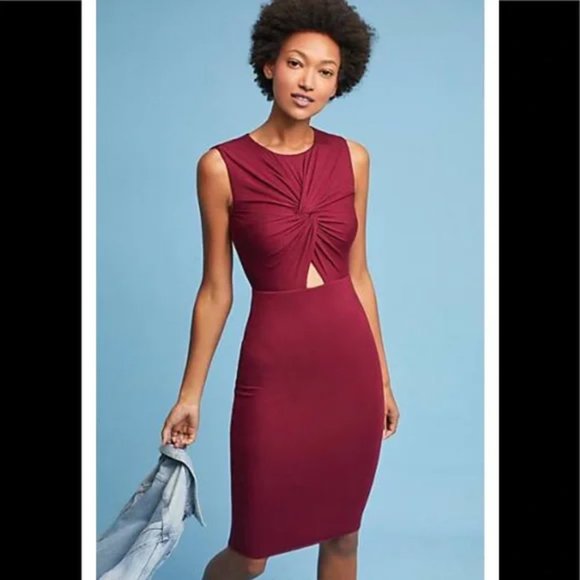 🔥 Bailey 44 (Anthropologie) | Red "Melda" Cutout Knotted Bodycon Dress XSP - Picture 2 of 8